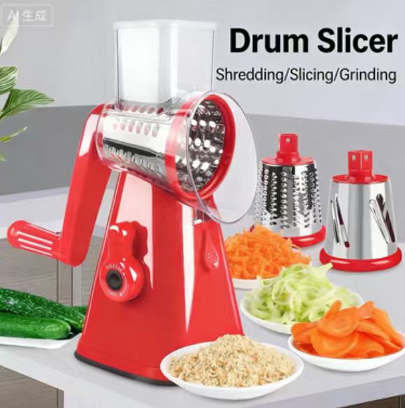 Household Potato Shredder, Multi-functional Kitchen Vegetable Cutter, Roller Type Stainless Steel Radish Grater for Shredding and Slicing Vegetables