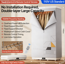 110V Large Capacity Foldable Clothes Dryer, Household Air Dryer with Disinfection and Sterilization Function