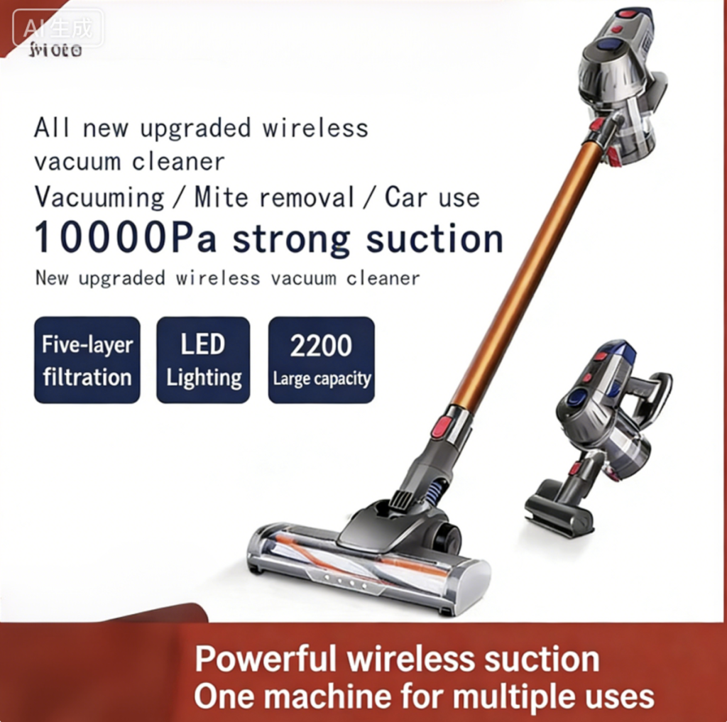 110V Cordless Vacuum Cleaner for Export, High Suction Handheld Mite Remover, Compact & High-Power, Rechargeable