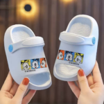 BOBDOG Cartoon Toddler Closed Toe Slide Sandals | Adjustable Strap Dual Wear Non Slip EVA Kids Slippers for Indoor Bath & Beach, Boys Girls Ages 1-6