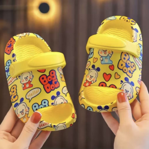 BOBDOG Cartoon Toddler Closed Toe Slide Sandals | Adjustable Strap Dual Wear Non Slip EVA Kids Slippers for Indoor Bath & Beach, Boys Girls Ages 1-6