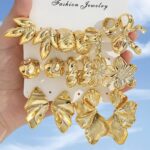 Hot Selling Gold Women's Earring Set, 时尚个性不规则欧式 & 美国光泽耳环