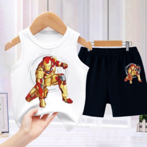2026 New Boys Summer Outfit Set, Sleeveless Tank Top & Shorts, Cool Streetwear for Toddler Boys.。