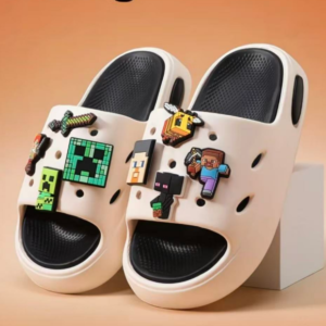 Cartoon Toddler Closed Toe Slide Sandals | Adjustable Strap Dual Wear Non Slip EVA Kids Slippers for Indoor Bath & Beach, Boys Girls